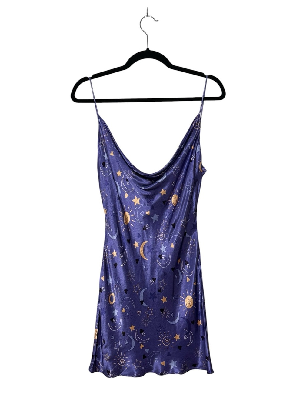 Zara NWT Silky Purple Celestial Slip mini Dress Cowl Neck. Fairy. Party. Rave S - Picture 4 of 16